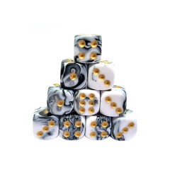 dice4friends 10-tlg. D6 Wurfelset Two Toned: Black\/White 10 шт. Набор игральных костей D6