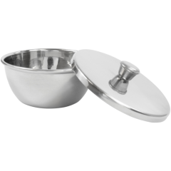 Golddachs Rasiernapf Edelstahl verchromt mit Deckel  Чаша для бритья из хромированной нержавеющей стали с крышкой