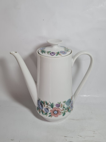 Набор для чая винтажный Winterling Roslau Bavaria с цветочным орнаментом, 2 чайника, сахарница, фарфор, Германия, 1960-70гг.