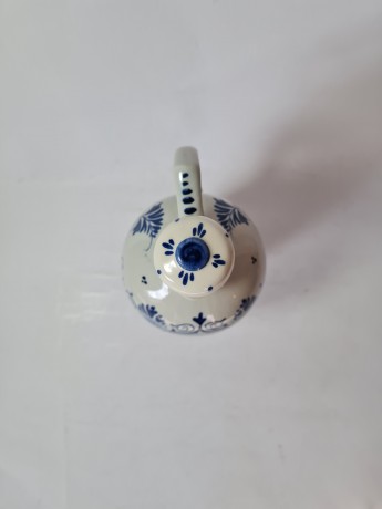 Кувшин винтажный с крышкой-пробкой Delft Blue / Erven Lucas Bols Amsterdam 1575 "Мельницы", фарфор, 18 x 13см, 1950-60гг.