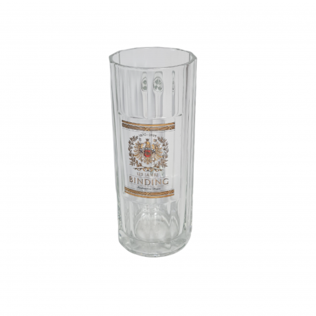 Немецкая пивная кружка винтажная Binding "125 лет Биндингу", стекло, 0.5 л, 20 см, Германия, 1980-90гг.