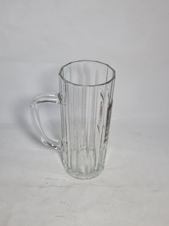 Немецкая пивная кружка винтажная Binding "125 лет Биндингу", стекло, 0.5 л, 20 см, Германия, 1980-90гг.