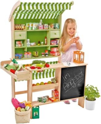 Chr. Tanner grosser Biomarkt aus Holz mit 40 Miniaturverpackungen большой органический рынок из дерева с 40 миниатюрными упаковками