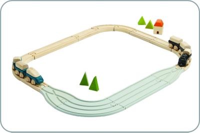 PLANTOYS Planworld Strassen und Schienen Weichen Set Autospielesets Набор Planworld Road and Rail Turnout Set Автомобильные игровые наборы