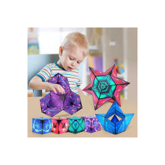 Debuy Magnetischer Tesserakt 3d dreidimensionaler geometrischer Tesserakt magnetische Kinder profitieren Intelligenz Magnetisches Spielzeug Магнитный Тессеракт 3D Трехмерный Геометрический Тессеракт Магнитный Детский Пособие Интеллект Магнитная Игрушка