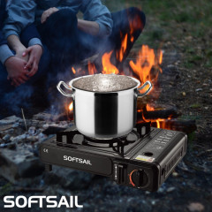 Softsail Softsail Gaskocher Stufenlos regulierbarer Campingkocher Piezozundung Tragekoffer, Tragbar, Outdoor Camping-Kocher  Газовая плита Softsail, походная плита с бесступенчатой ??регулировкой, пьезоподжиг, кейс для переноски, портативная походная печь