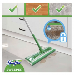 Swiffer wet+dry НАБОР для уборки полов Швабра + cалфетки для швабры сухие 8 шт и влажные 3 шт 