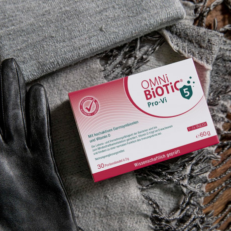 OMNi BiOTiC Pro-Vi 5 14st, Пробиотик с витамином D для иммунитета и кишечника, 5 млрд полезных бактерий, 5 штаммов, 14 саше х 2г