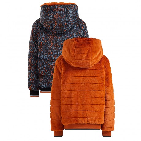 WE Fashion Madchen-Wendejacke mit Muster und Kunstfell Blazer fur Madchen Двусторонняя куртка для девочки с рисунком и блейзер из искусственного меха для девочки