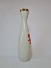 Bareuther WALDASEEN Фарфоровая Ваза с позолотой "Красный цветок", 28.5см x 7см, Германия, 1950-60гг.