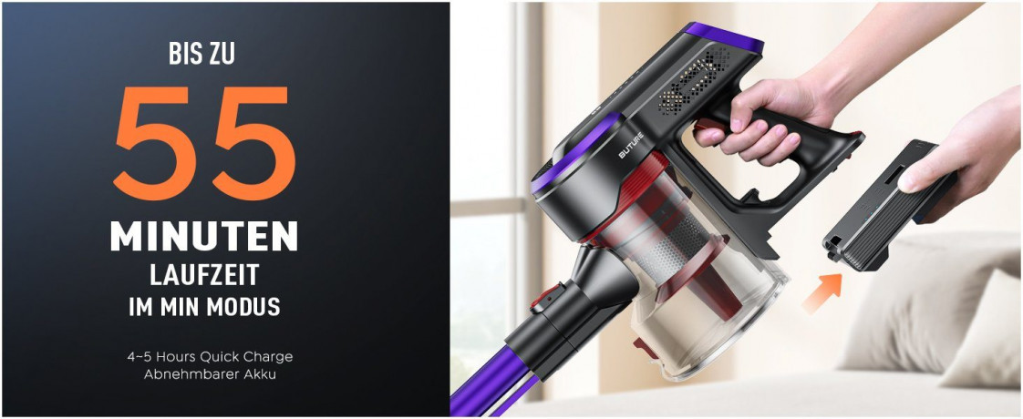 Buture Buture Akku-Hand-und Stielstaubsauger, 400,00 W, buetellos, Akku Staubsauger JR400 Staubsauger kabellos 33000Pa/400W bis zu 55 MIN  Беспроводной ручной и стержневой пылесос Buture, 400,00 Вт, buetellos, беспроводной пылесос JR400, беспроводной пыле