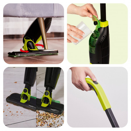 MAXXMEE MAXXMEE Akku-Wischmopp Bodenwischer inkl. Saugfunktion 180 ml grun/schwarz  MAXXMEE беспроводная швабра для пола с функцией всасывания 180 мл зеленый/черный