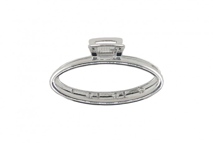 SOHO Oval Small Metall Haarklammer Silber Овальная маленькая металлическая заколка для волос