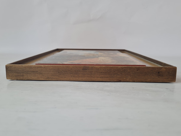 Картина винтажная "Мансарды старого города" Spitzweg, 34,5 x 23,5 см, Германия, 1960-70гг.