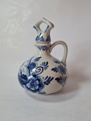 Кувшин винтажный с крышкой-пробкой Delft Blue / Erven Lucas Bols Amsterdam 1575 "Мельницы", фарфор, 22 x 11см, Голландия, 1950-60гг.