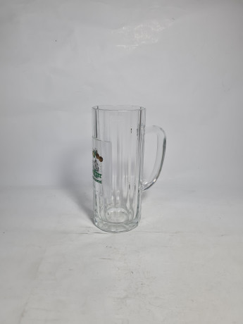 Немецкая пивная кружка винтажная Hoepfner (частная пивоварня), 0.4 л., стекло, 17.5 см, Германия, 1980-90гг.