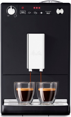 Melitta Melitta Kaffeevollautomat Solo E950-101, schwarz, Perfekt fur Cafe creme Espresso, nur 20cm breit Полностью автоматическая кофемашина Melitta Solo E950-101, черная, идеально подходит для приготовления крем-эспрессо в кафе, ширина всего 20 см.