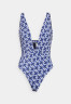Tommy Hilfiger PLUNGE PRINT Swimsuit  navy/hite  navy/hite PLUNGE PRINT Купальник темно-синий/светло-серый военно-морской флот/хайт