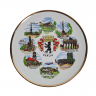 Тарелка декоративная винтажная Jlmenau / H L R Berlin "Достопримечательности Берлина", фарфор, 23.5 см, ГДР, 1973-77гг.