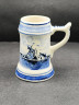 Немецкая кружка винтажная Delft Blue "Мельница", ручная роспись, фарфор, 0.25 л, 7 х 8 см, Голландия, 1960-70гг.