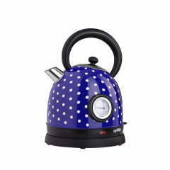 Grafner Grafner Wasserkocher Grafner Retro-Wasserkocher 1,8 Liter 2200 Watt mit Thermometer verschiedene Farben, 2200 W, Edelstahl, Retro-Design Blaugepunktet Чайник Grafner Ретро-чайник Grafner 1,8 литра 2200 Вт с термометром разные цвета, 2200 Вт, нержа