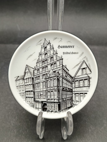 Набор декоративных тарелок винтажных Furstenberg "Немецкие города", в заводской упаковке, фарфор, 6 шт., 9.5 см, Германия, 1970-80гг.