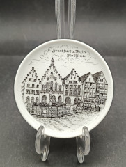 Набор декоративных тарелок винтажных Furstenberg "Немецкие города", в заводской упаковке, фарфор, 6 шт., 9.5 см, Германия, 1970-80гг.