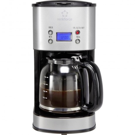 Кофеварка Coffee maker Renkforce CM4216 Stainless steel, Black Cup volume=12 Display, Timer