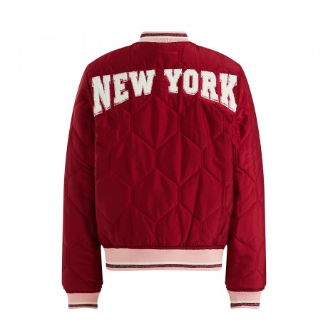 WE Fashion Madchen-Stepp-Bomberjacke mit Emblem Blazer fur Madchen Куртка-бомбер стеганая с эмблемой для девочек