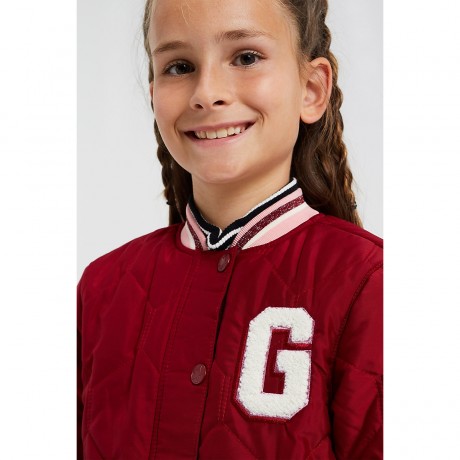 WE Fashion Madchen-Stepp-Bomberjacke mit Emblem Blazer fur Madchen Куртка-бомбер стеганая с эмблемой для девочек