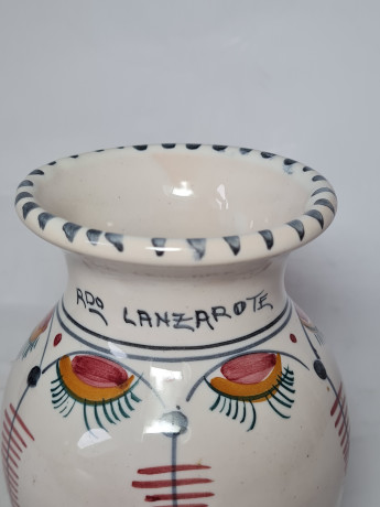 Винтажная ваза с разноцветным цветочным узором, ручная роспись, 12 x 8,5 см, Германия, 1960-70гг.