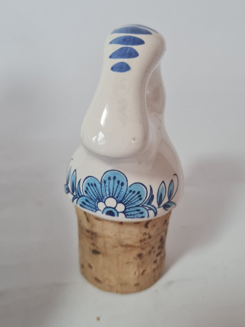 Ulmer Keramik Керамический кувшин с крышкой для вина, белый фарфор с голубым цветочным орнаментом, 700 мл, 21 x 16,5 см, Германия, 1960-70гг.