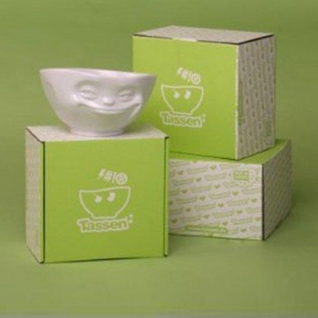 Fiftyeight Products TV Tassen Schale weiss grinsend 0,5 L Миска для телевизора белая ухмылка 0,5 л