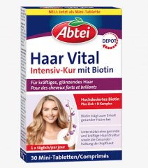 Abtei Haar Vital Intensiv-Kur Mini-Tabletten 30 St, 7,7 g Интенсивное лечение волос Hair Vital с биотином и цинком мини-таблетки, 30шт