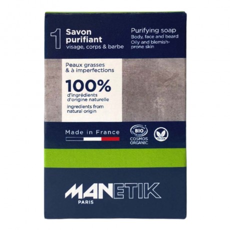 MANETIK Body. Face & Beard Soap Purifying 100g  Тело. Мыло для лица и бороды очищающее 100г