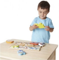 Melissa  Doug Holzklotz-Puzzle Baustelle Пазл из деревянных блоков