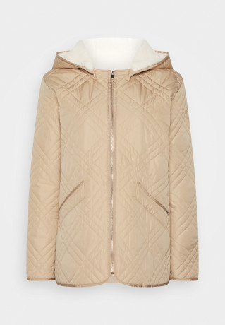Tommy Hilfiger QUILTED HOODED JACKET Short coat beige СТЕГАНАЯ КУРТКА С КАПЮШОНОМ Короткое пальто бежевый