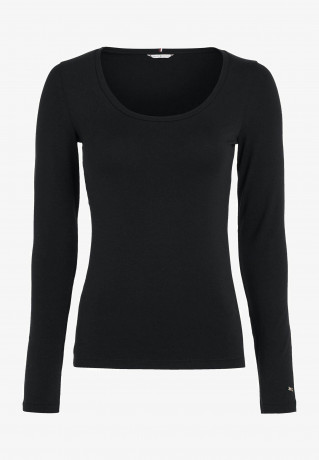 Tommy Hilfiger LANGARM Long sleeved top schwarz  LONG SLEEVE Топ с длинными рукавами черный