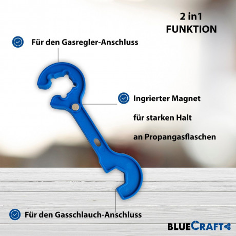 BlueCraft BlueCraft Gaskocher, (mit Piezozundung, Zundsicherung, inkl. 2 in 1 Gasregler-Schlussel fur Gasflasche), 10,5 kW 4 Fuss Hockerkocker Campingkocher Gasbrenner 4 Bein  Газовая плита BlueCraft (с пьезоподжигом, предохранителем зажигания, вкл. ключ 