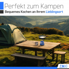ZMC ZMC Gaskocher Campingkocher Gaskocher Shisha Kohleanzunder Stechgaskartusche Herd, (Maximale Temperatur: 1100W / Gewicht: 520g), Butangasbrenner Kartuschenkocher Kochfeld fur Festivals, Wanderungen  Газовая плита ZMC, походная плита, газовая плита, уг