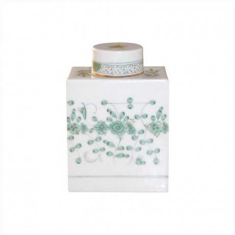 Meissen Meissen  'Neuer Ausschnitt - Indische Malerei 2 mit Kante grun Goldpunkte mit Goldrand' Dose 10 cm Мейсен "Новая секция - Индийская роспись 2 с краем из зеленых золотых точек с золотым ободком" коробка 10 см