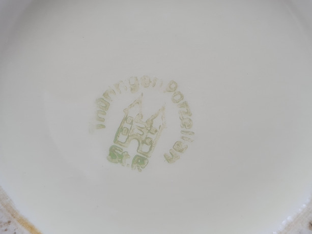 Thoringen Porzellan Фарфоровая ваза в желто-оранжевых тонах с позолотой, 14 x 10,5 см, Германия, 1960-70гг.