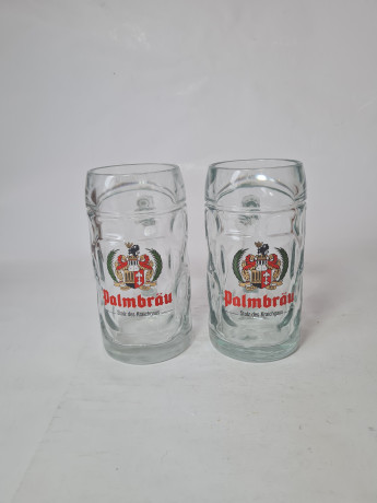 Palmbrau Два бокала для пива с гербом, 2 шт х 400 мл х 15,5 x 12,5 см, Германия, 1960-70гг.