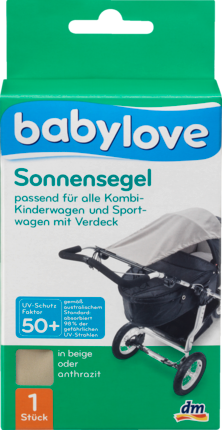 babylove beige Солнцезащитный Тент для Защиты Детей от Солнца с SPF 50 для Всех Типов Колясок, 1 шт