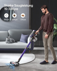 Laresar Laresar Akku-Hand-und Stielstaubsauger, 400W/33KPA Akku Staubsauger Touchscreen, Anti-Tangle-Staubsauger, Kantenreinigung, 1.5L  Беспроводной ручной и стержневой пылесос Laresar, беспроводной пылесос мощностью 400 Вт/33 кПа с сенсорным экраном, пы