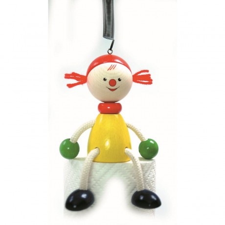 HESS Holzspielzeug Schwingfigur Lucie mit Zopfe Деревянная игрушка качающаяся фигурка Люси с тесьмой