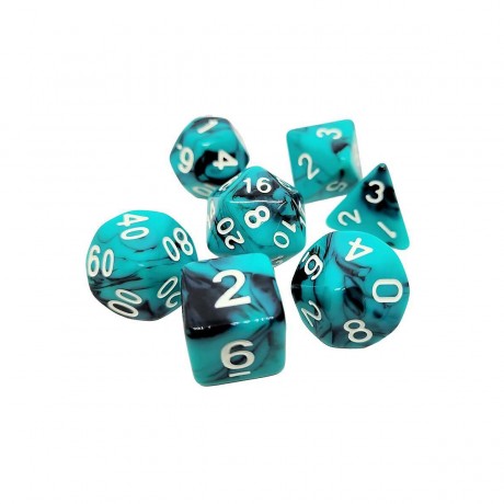 dice4friends 7-tlg. RPG Wurfelset: Blue Panda 7 шт. Набор игральных костей RPG: Голубая панда