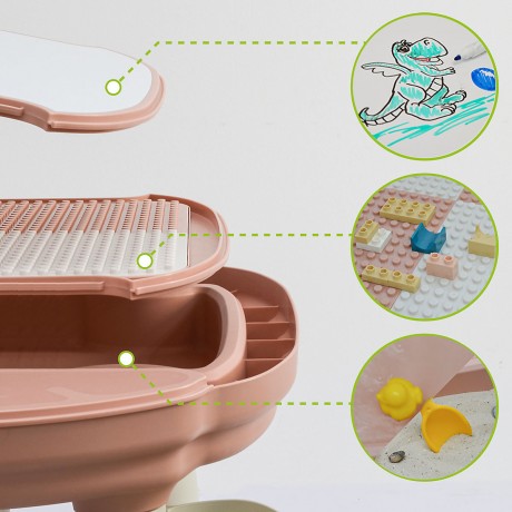 LittleTom Spieltisch oval inkl 1 Stuhl Rosa Овальный игровой стол с 1 стулом розовый