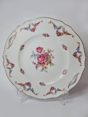 K&amp;A Krautheim Selb Bavaria Фарфоровое сервировочное блюдо с цветочным рисунком и позолотой, 17,5см, Германия, 1960-70гг.