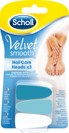 Scholl Средство для ухода за ногтями Velvet Smooth 3-Schritt Nachfüll-Aufsätze für elektrische, 3 шт